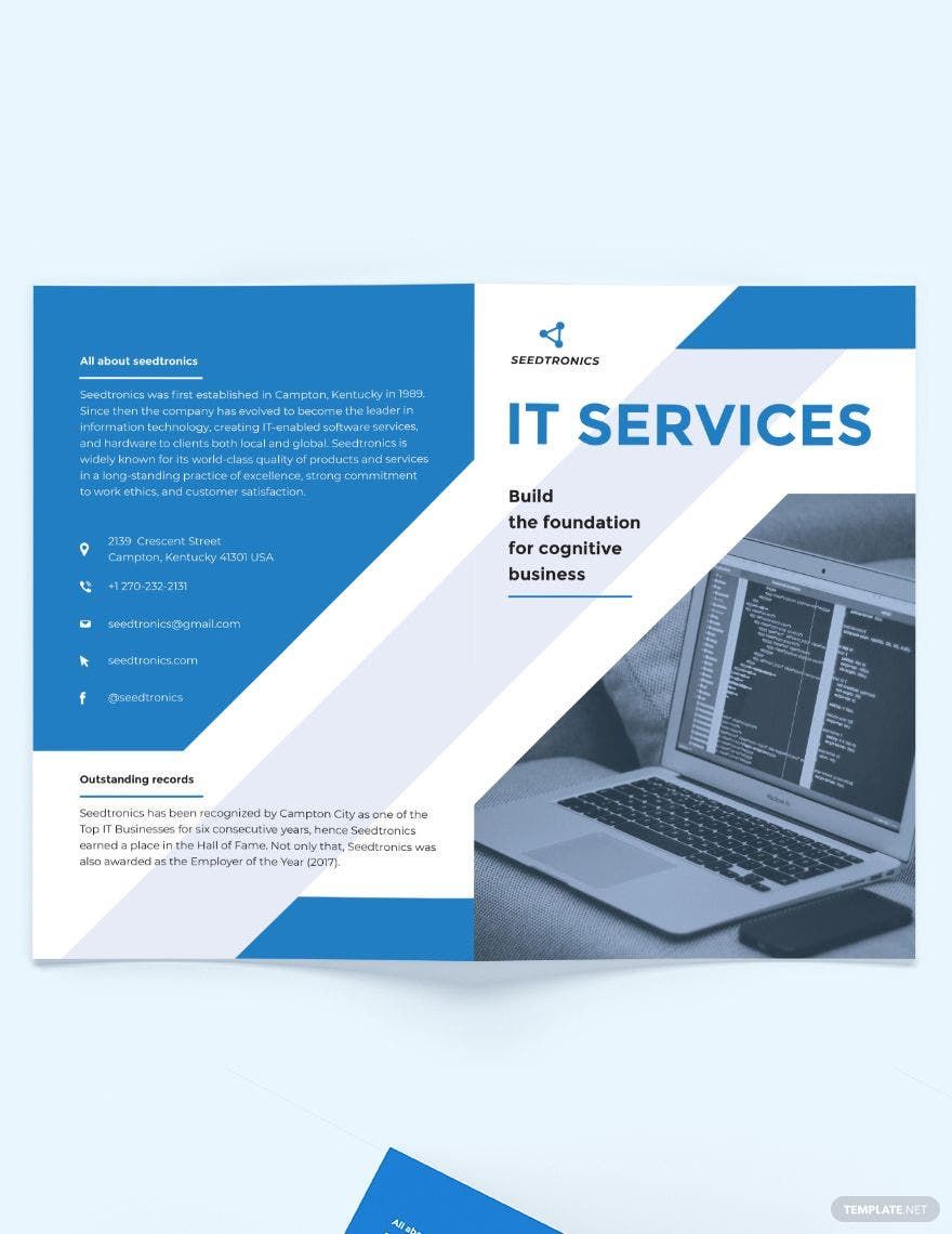 IT Business Bi-Fold Brochure Template