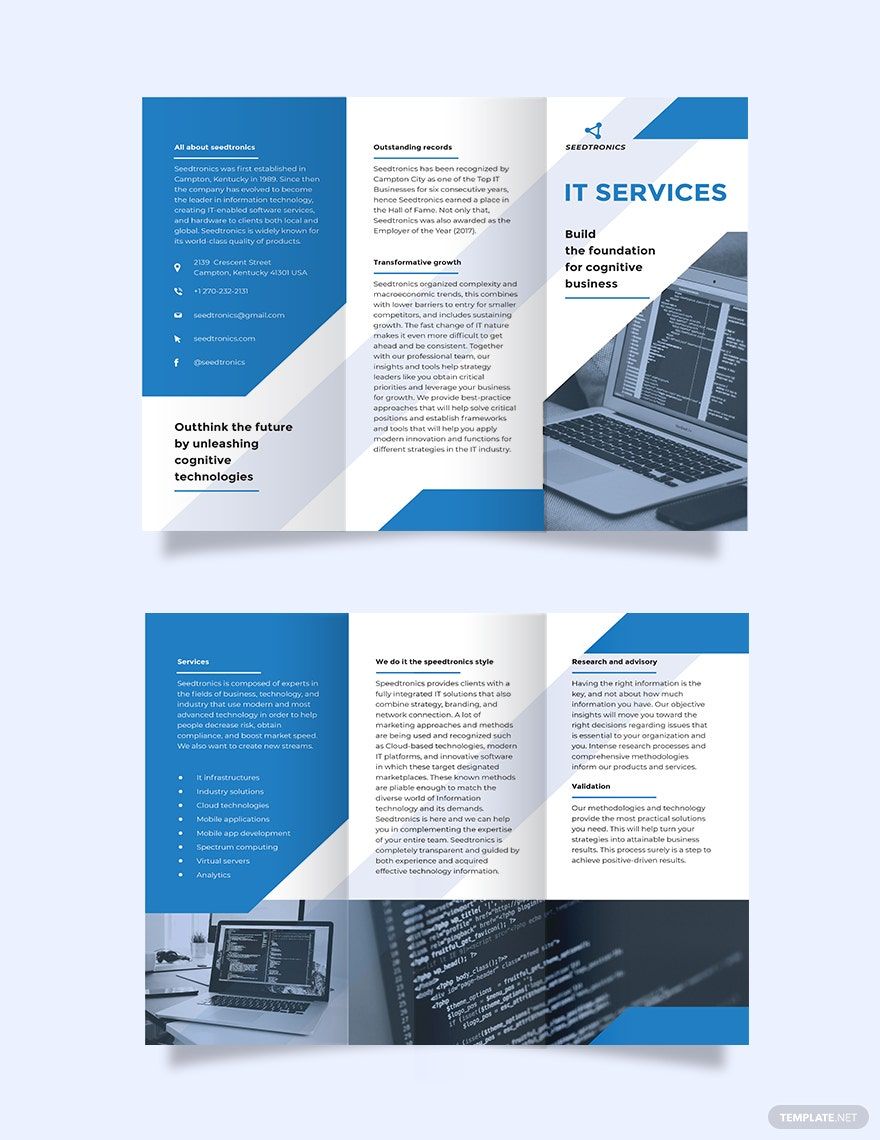 IT Business Tri-Fold Brochure Template