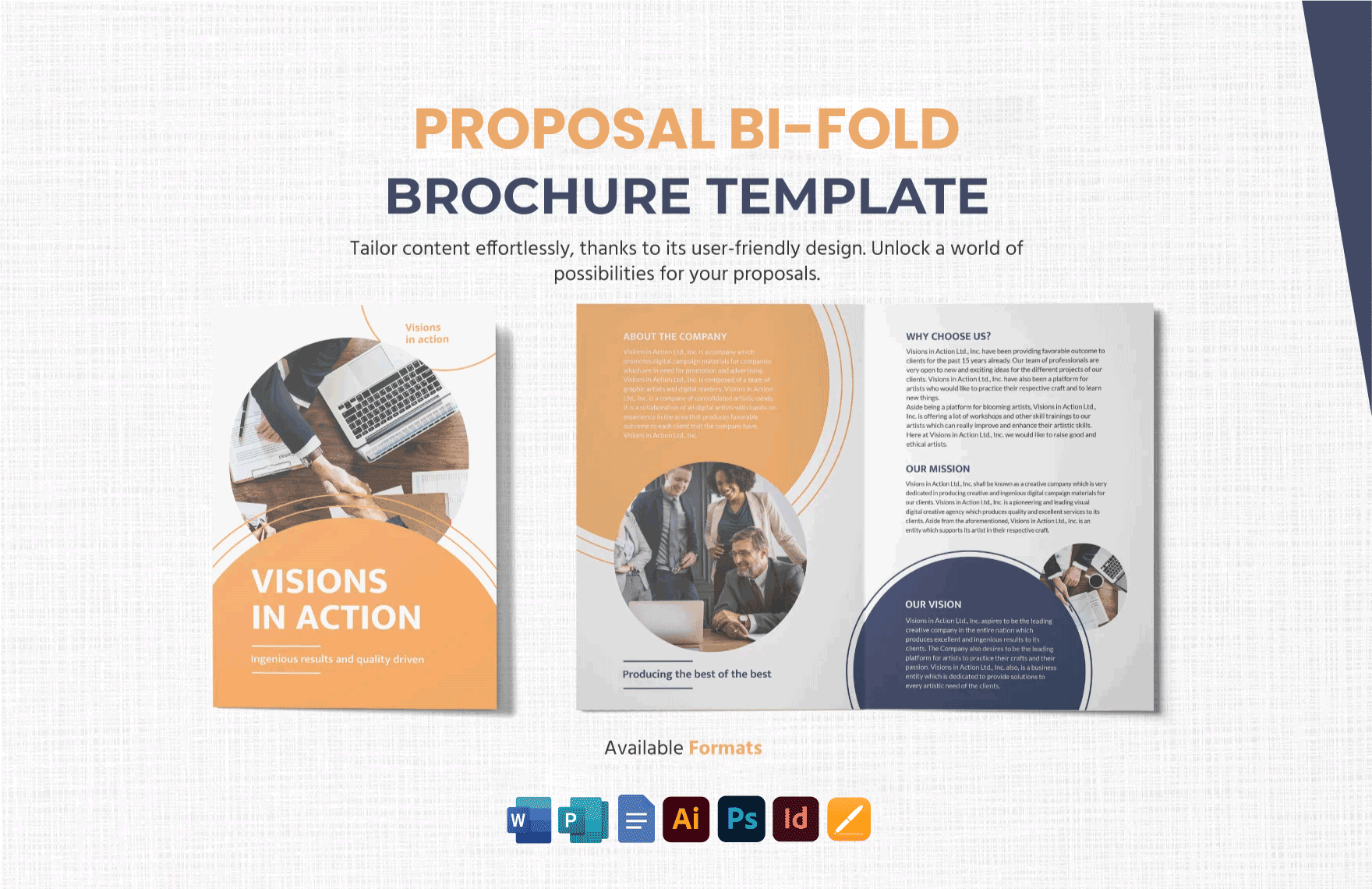 Free Proposal Bi-Fold Brochure Template in Word, Google Docs, Illustrator, PSD, Apple Pages, Publisher, InDesign
