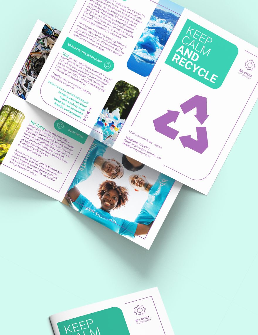 Recycling Bi-Fold Brochure Template