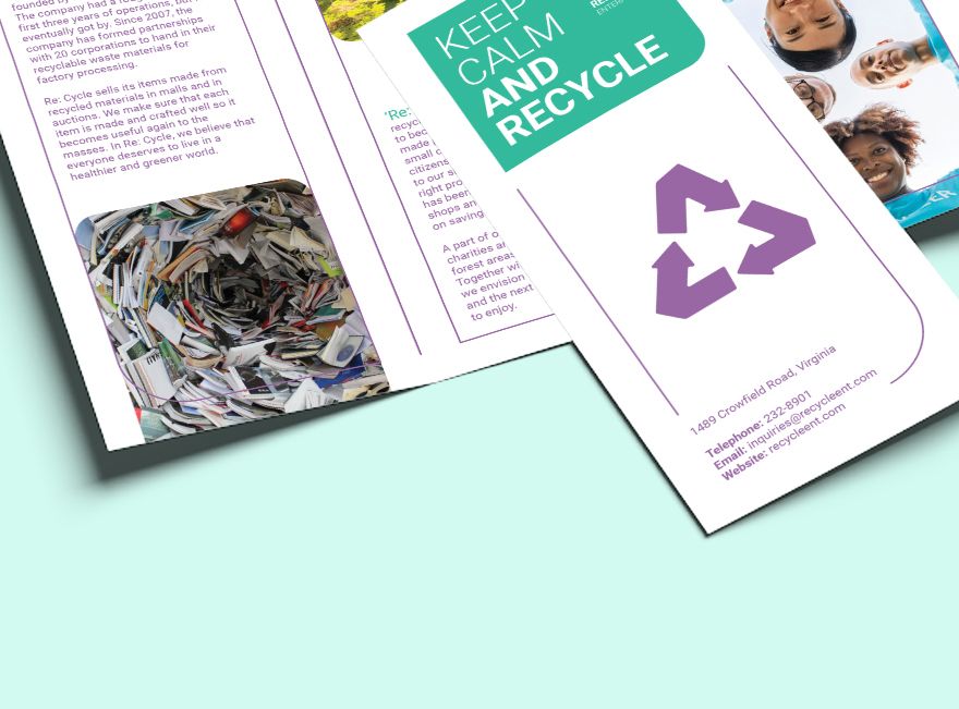 Recycling Tri-Fold Brochure Template