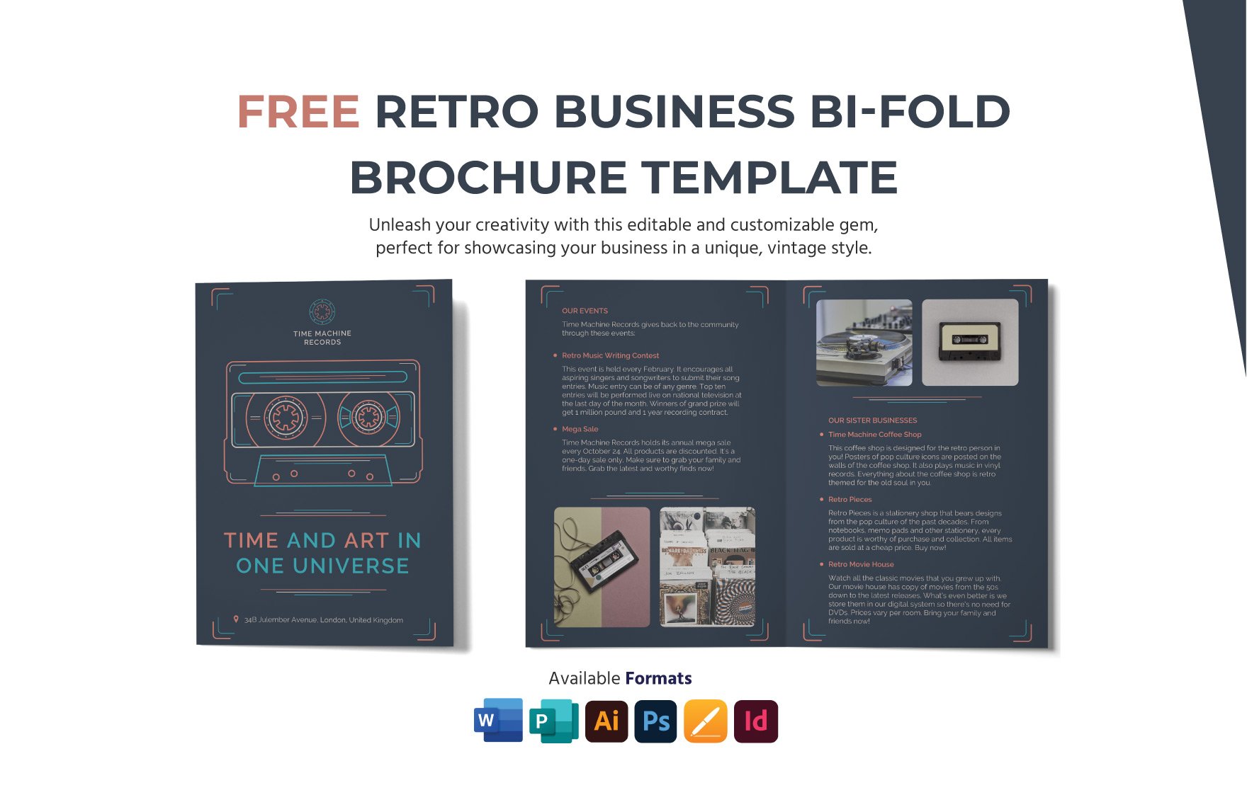 Retro Business Bi-Fold Brochure Template