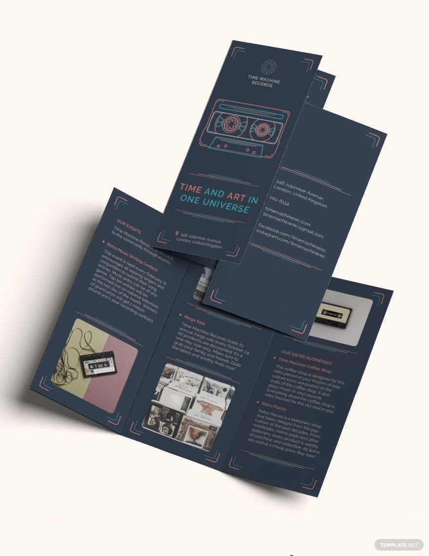 Retro Business Tri-Fold Brochure Template