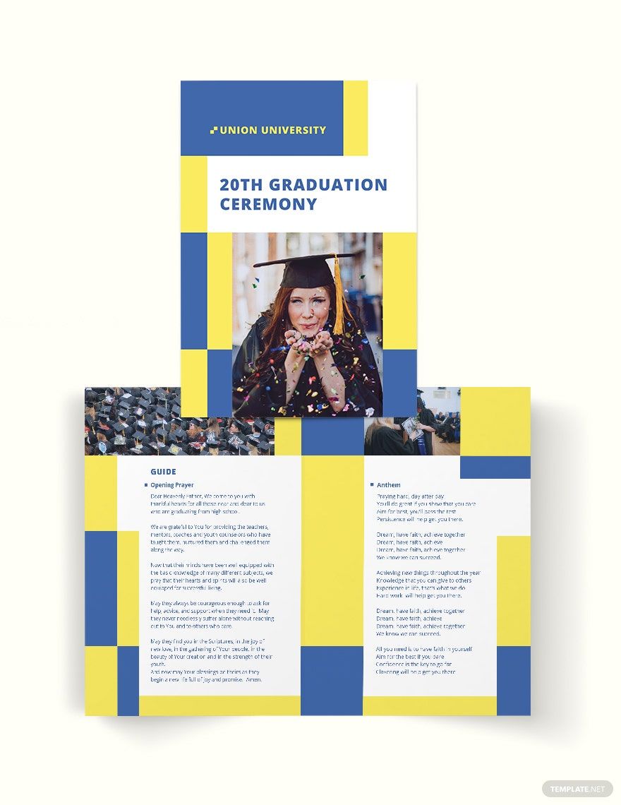 University Graduation Bi-Fold Brochure Template