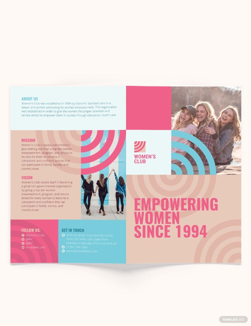 Women's Day Bi-Fold Brochure Template