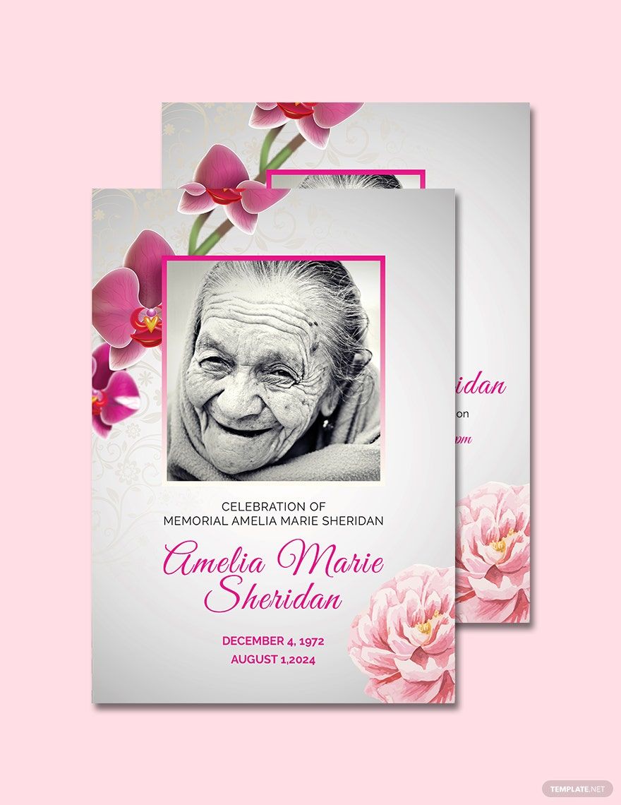 Remembrance Card F20 Printable Funeral Fans Template Memorial Service Editable Online Baby or Child Funeral Memory Forever Funeral Card