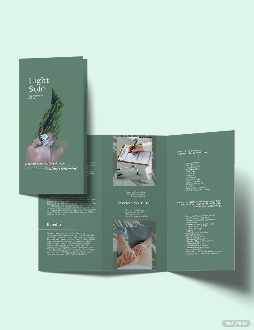 Free Chiropractic Clinic Tri-Fold Brochure Template