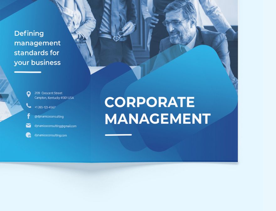 Corporate Management Bi-Fold Brochure Template