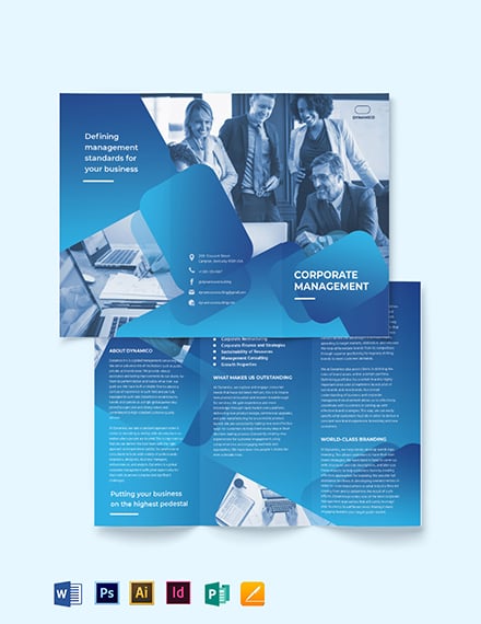 corporate management tri fold brochure template