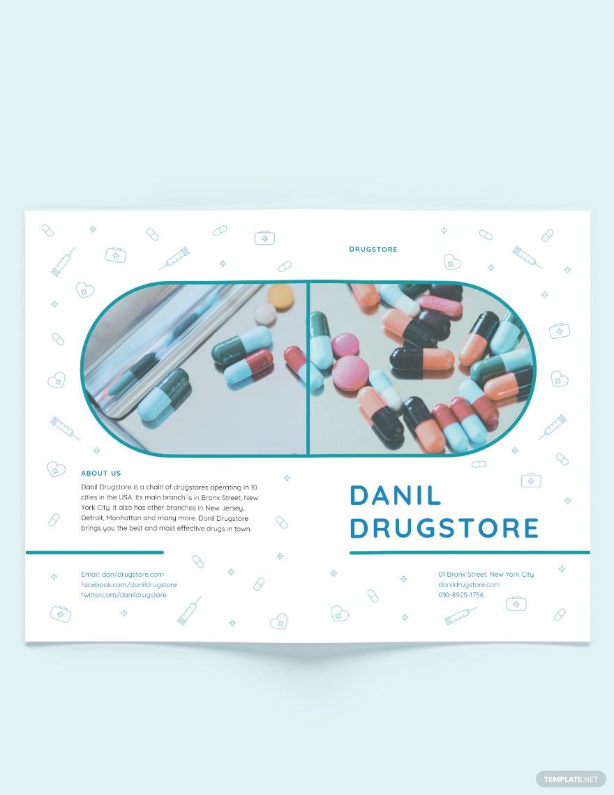 Drug Bi-Fold Brochure Template