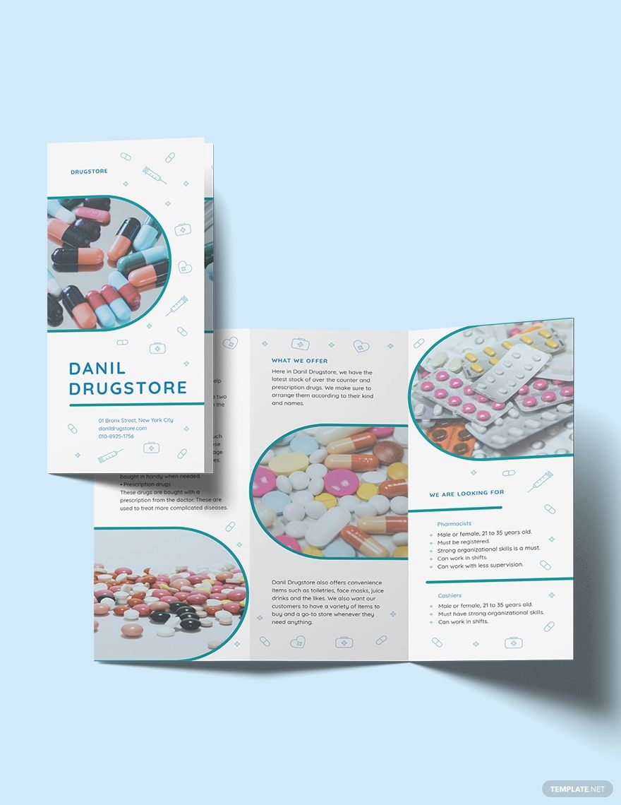 Drug Tri-Fold Brochure Template in Word, Google Docs, Illustrator, PSD, Apple Pages, Publisher, InDesign