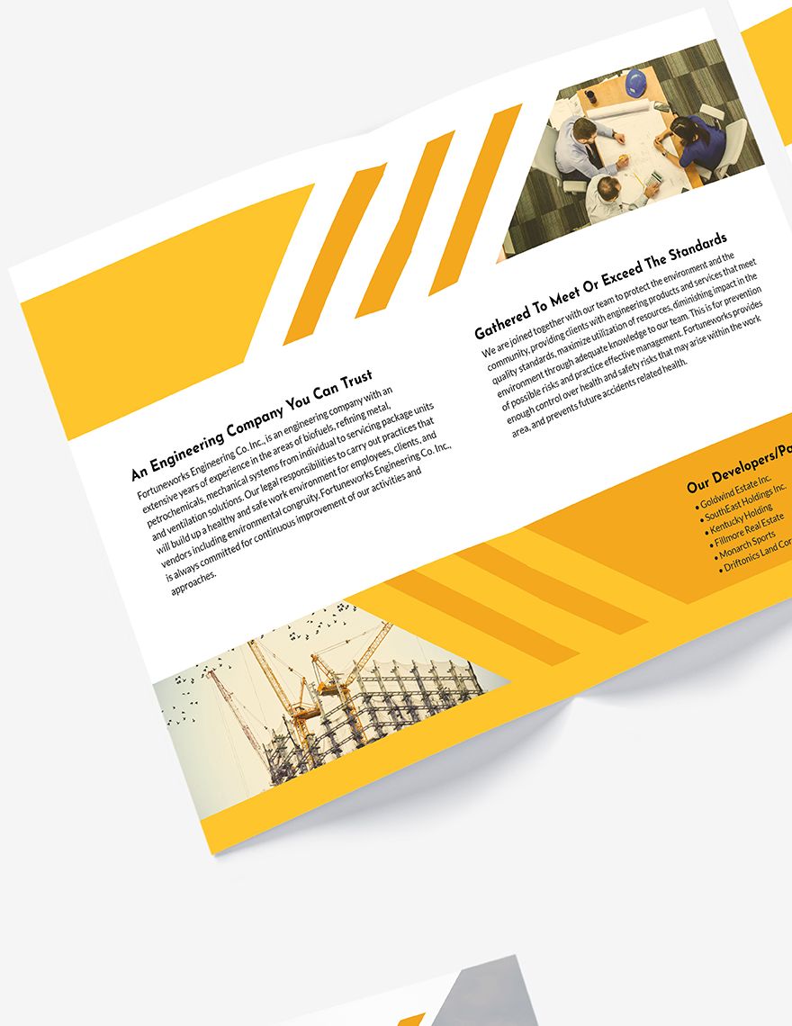 Engineering Company Bi-Fold Brochure Template