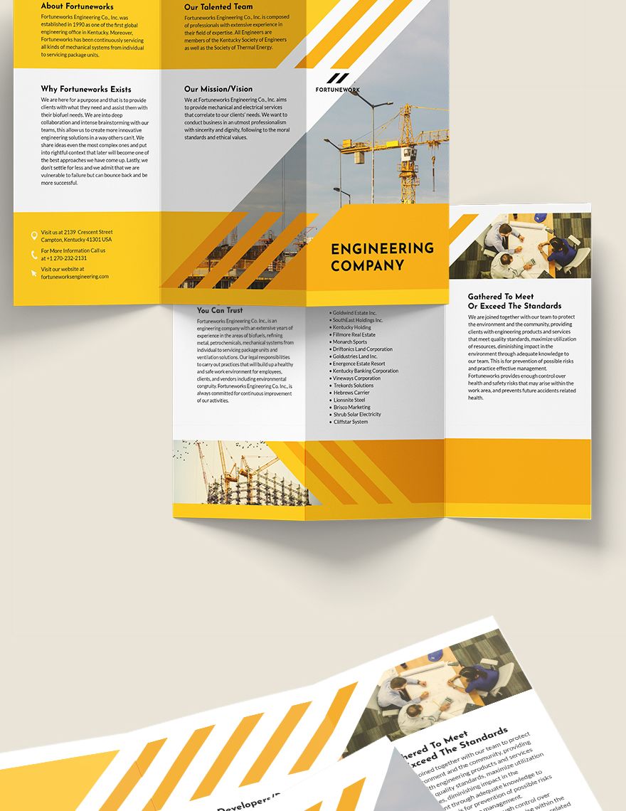 Engineering Company Tri-Fold Brochure Template
