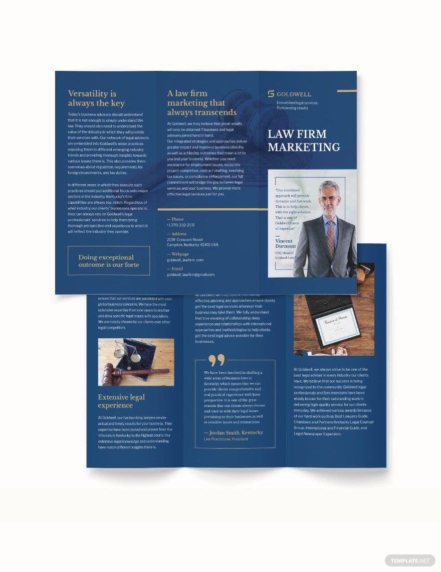 Law Firm Marketing Tri-Fold Brochure Template