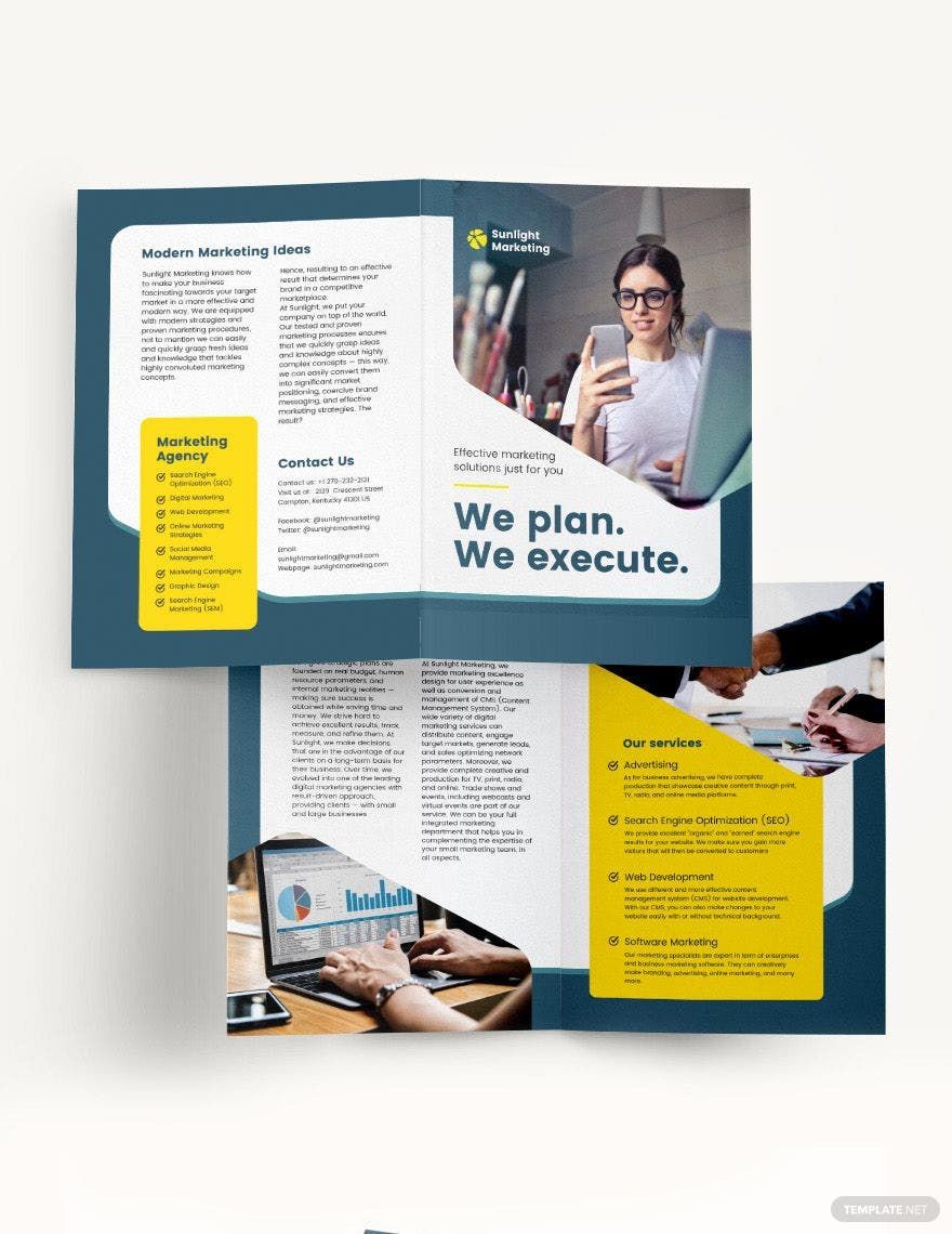 Marketing Business Bi-Fold Brochure Template