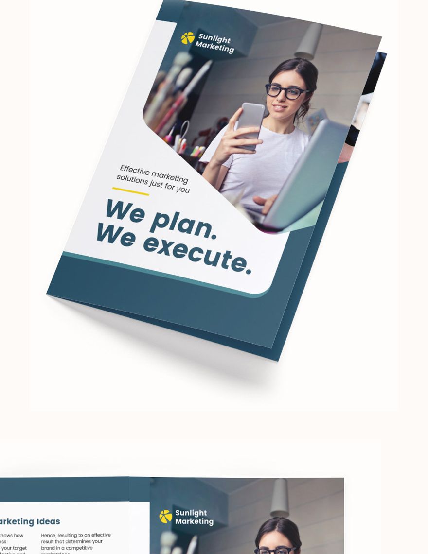 Marketing Business Bi-Fold Brochure Template