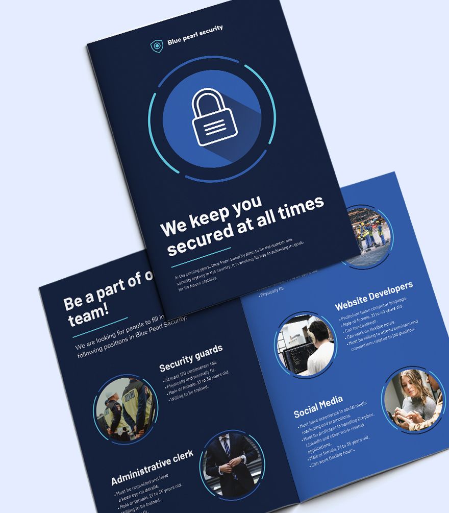 Security Company Bi-Fold Brochure Template
