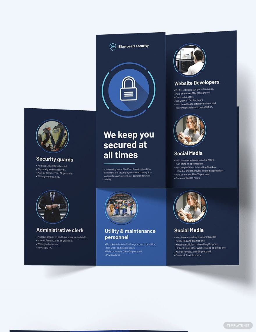 Security Company Tri-Fold Brochure Template
