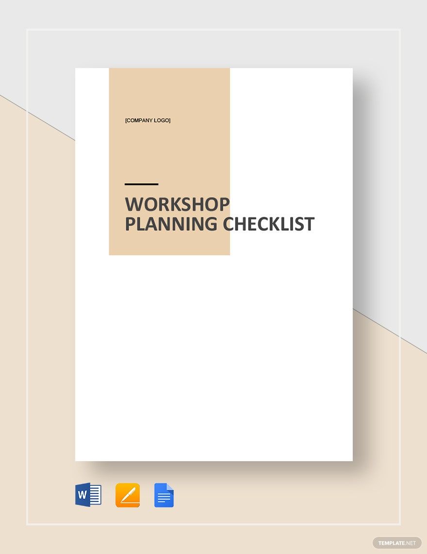 Sample Workshop Planning Checklist Template