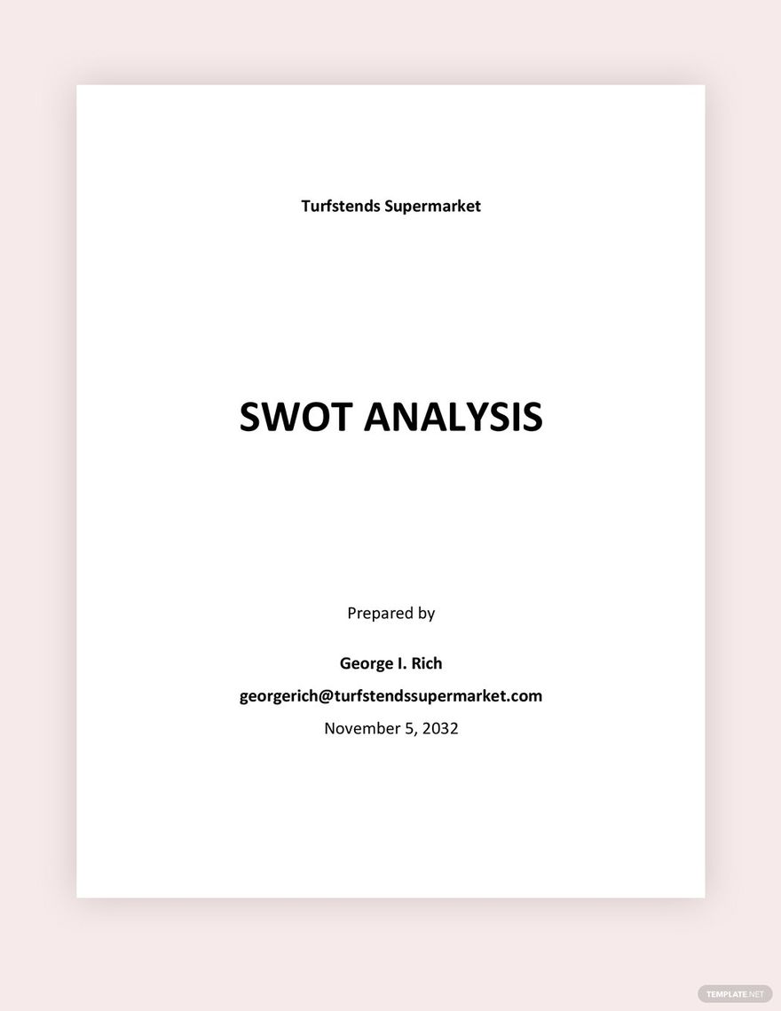 SWOT Analysis Template for Business Plan