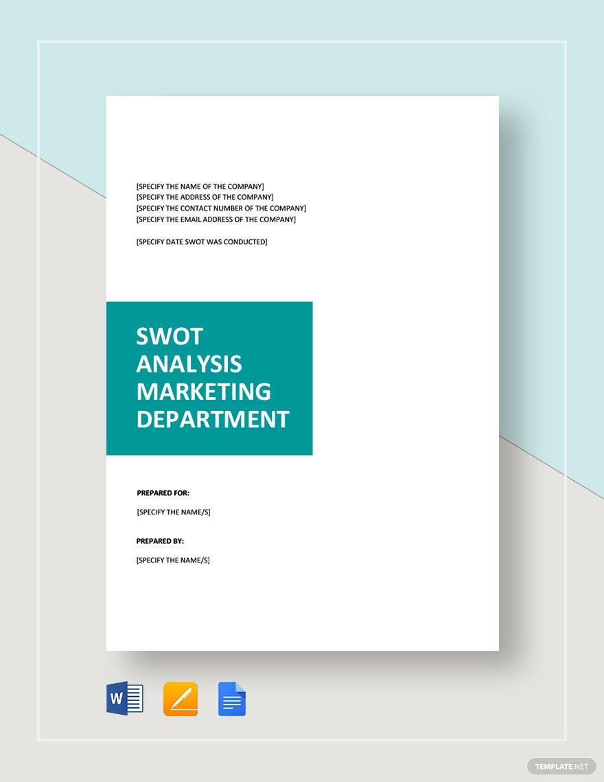 SWOT Analysis for Marketing Template