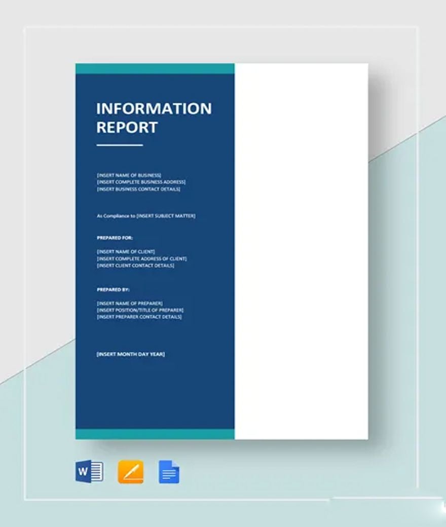 Simple Information Report Template