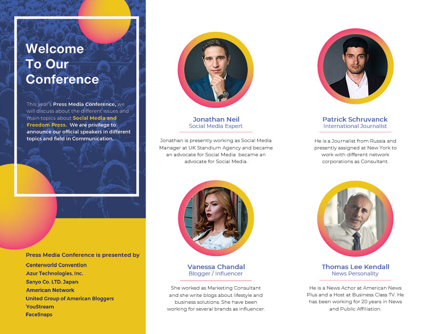 Conference Brochure Template Download in Illustrator, PSD