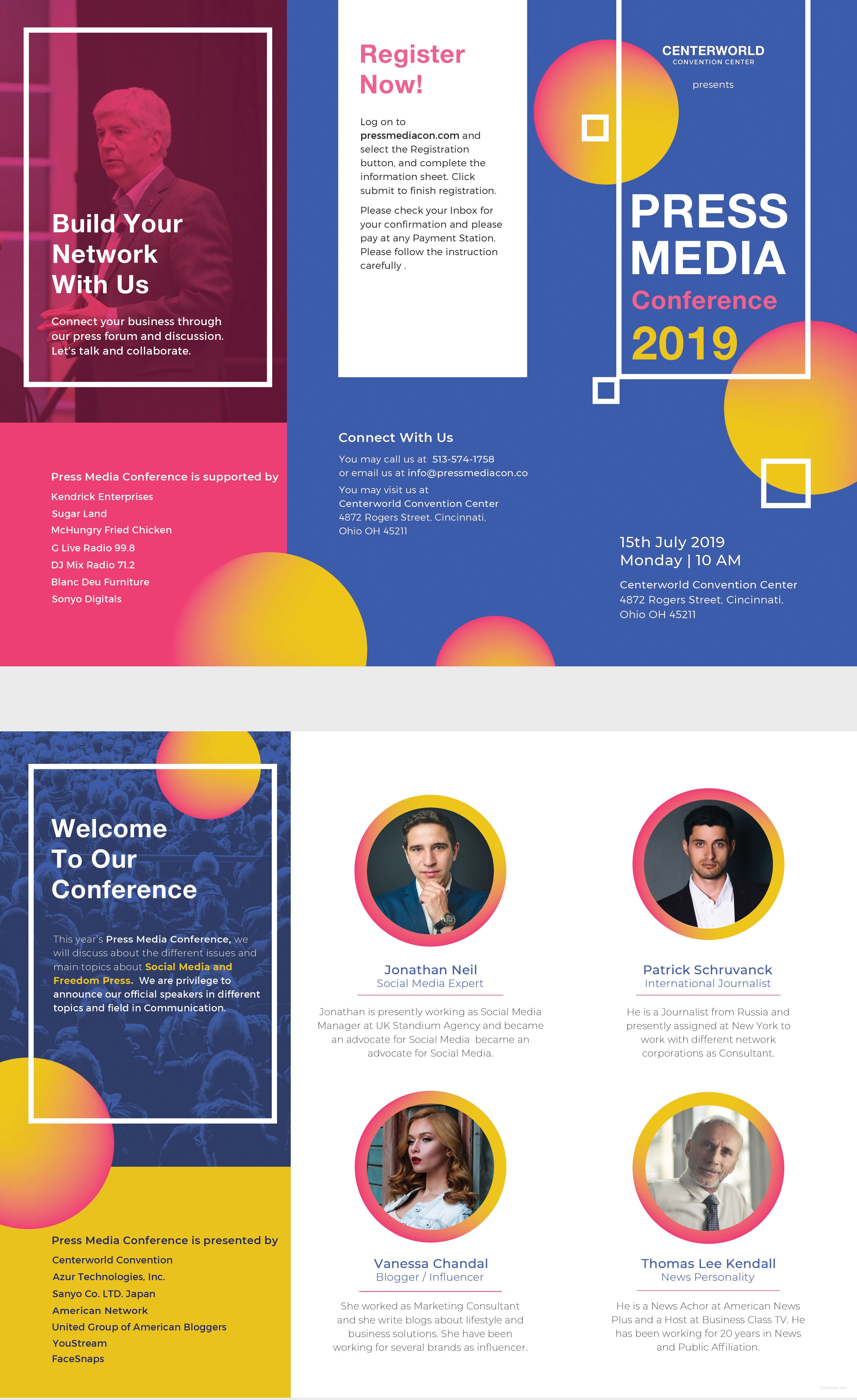 Free Conference Brochure Template in PSD Illustrator Template net