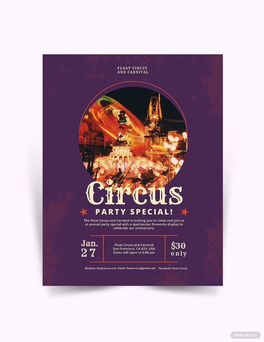 Circus Party Flyer Template