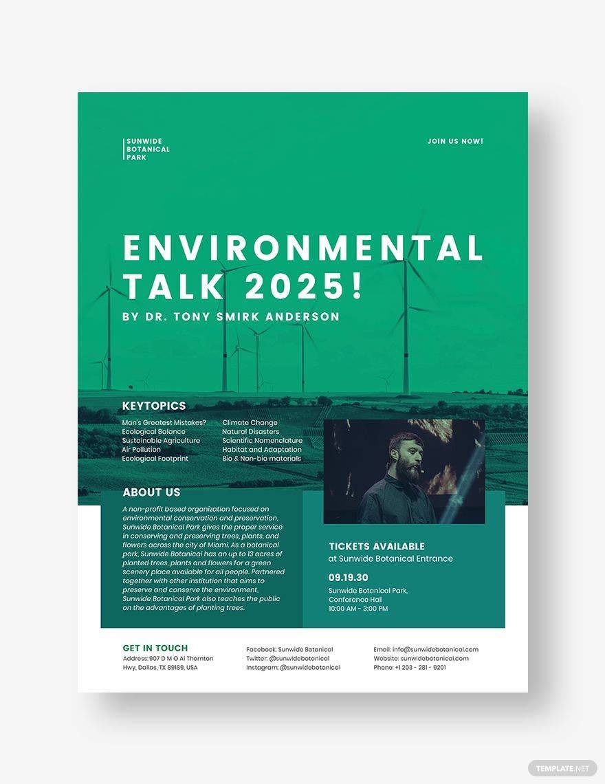 Environmental Conservation Flyer Template in Word, Google Docs, Illustrator, PSD, Apple Pages, Publisher, InDesign