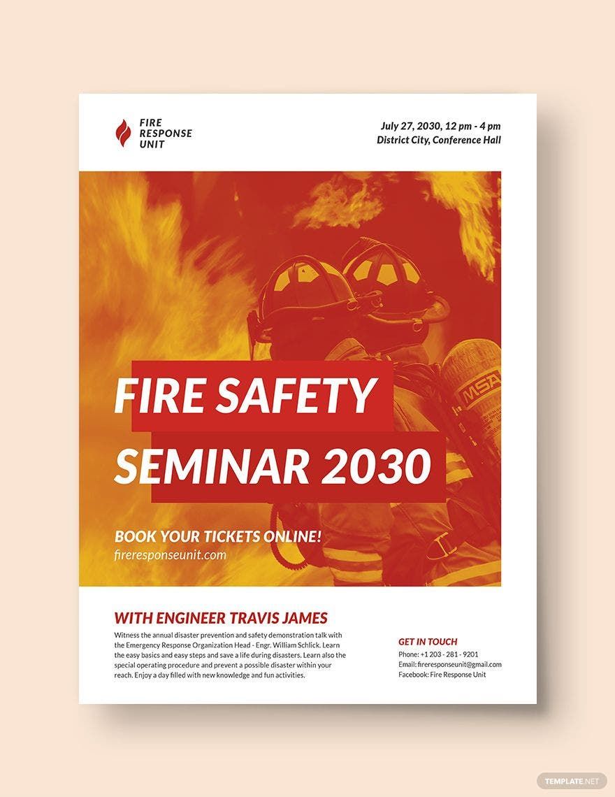 Sample Fire Safety Flyer Template in PSD InDesign Illustrator Pages