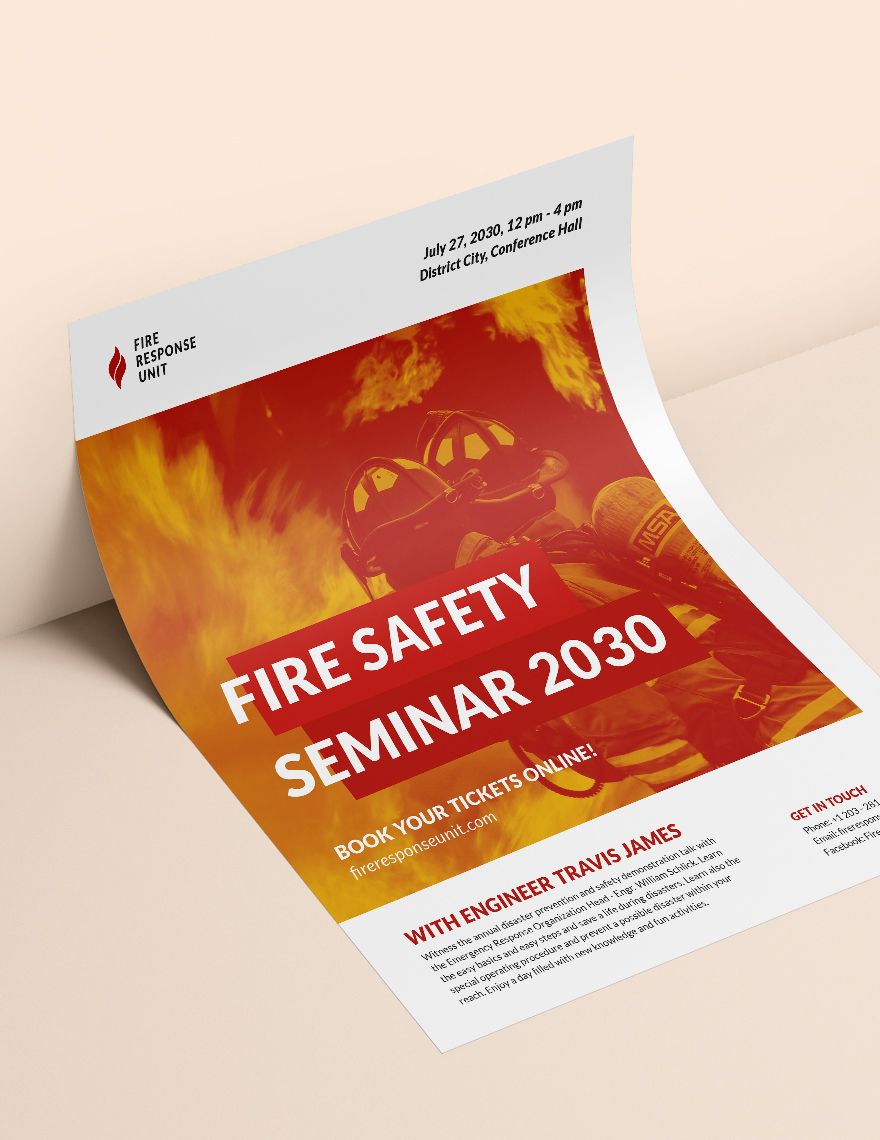 Fire Safety Flyer Template in Pages InDesign Publisher Illustrator