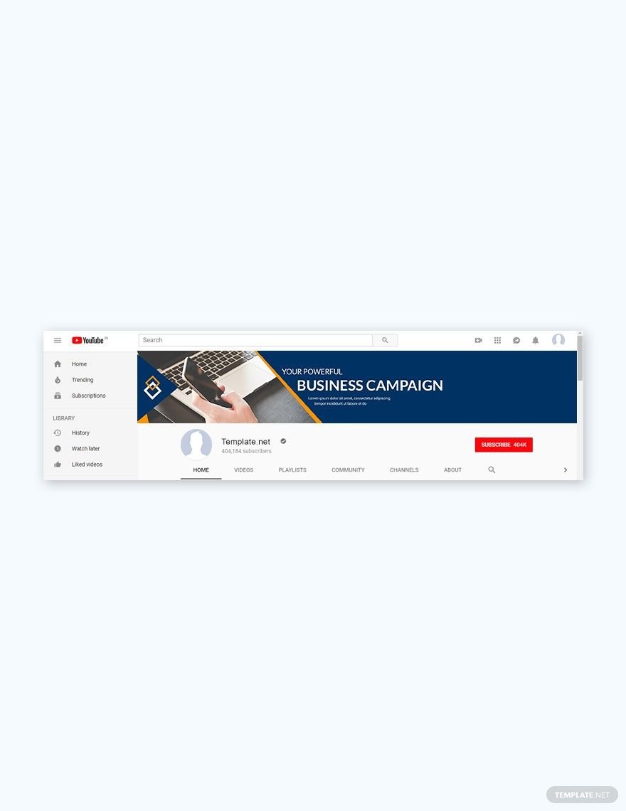 YouTube Channel Business Campaign Template