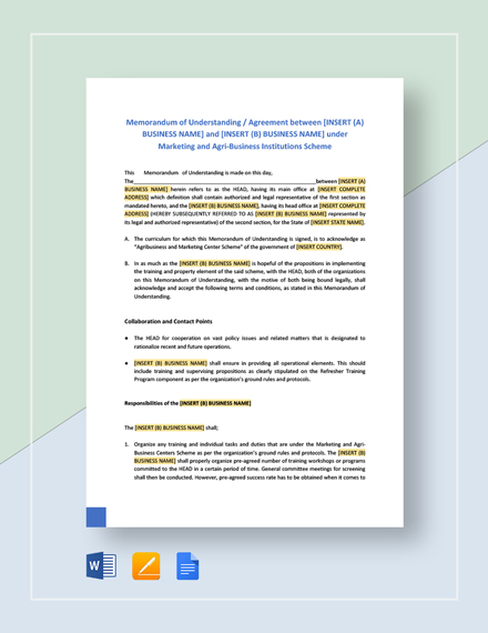 6+ Memorandum of Understanding Templates - Free Downloads | Template.net