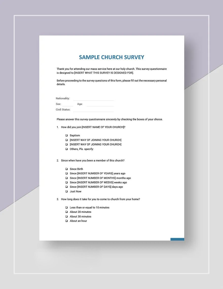 Sample Church Survey