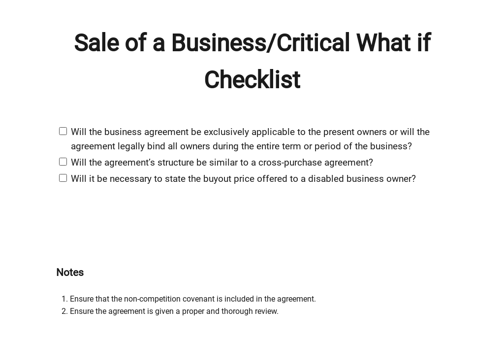 sales checklists