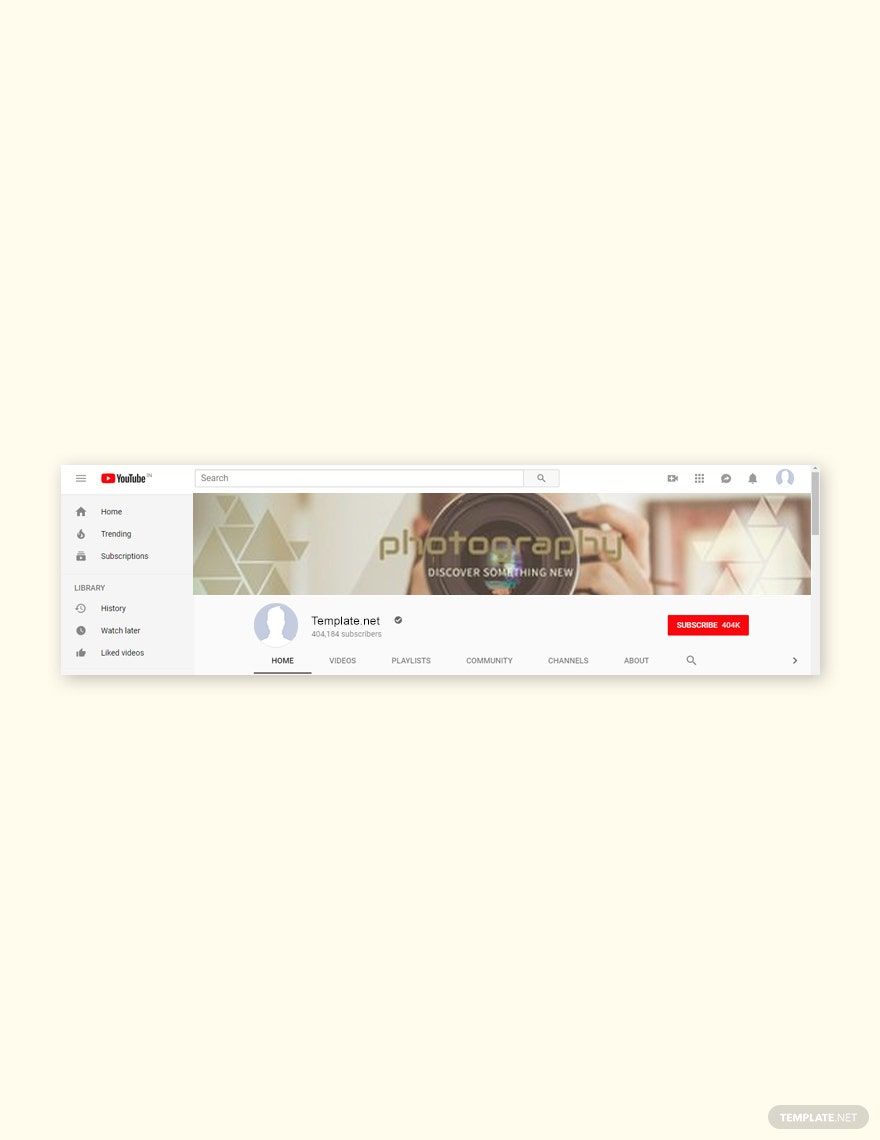 YouTube Channel for Photography Template