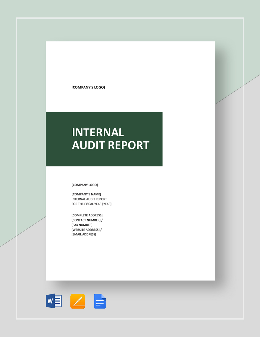 Simple Internal Audit Report Template Google Docs, Word, Apple Pages