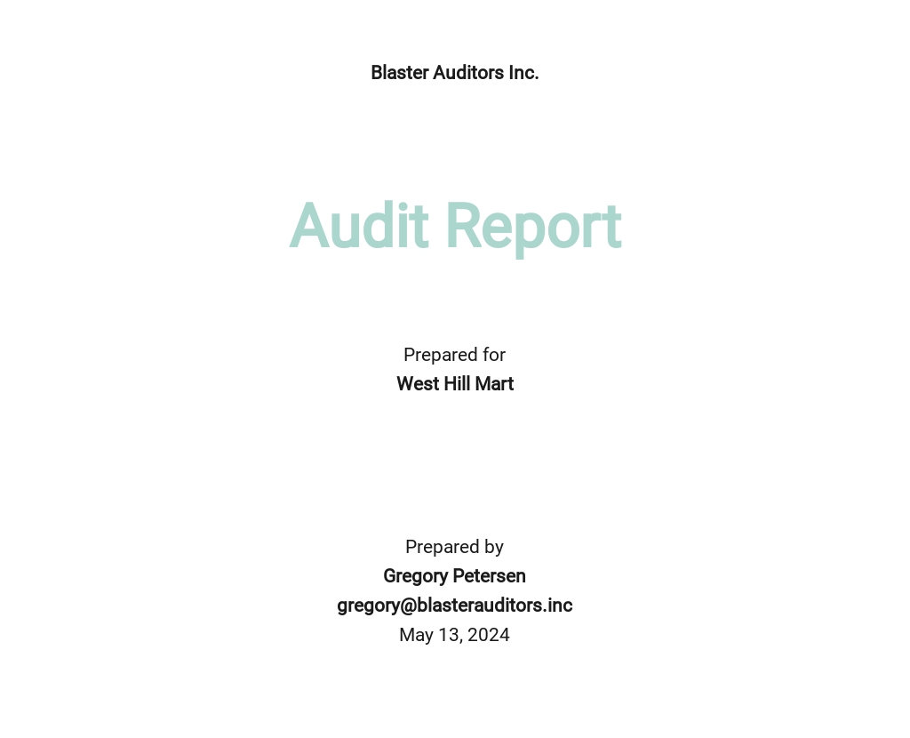 FREE Food Safety Internal Audit Report Template - PDF | Word (DOC ...