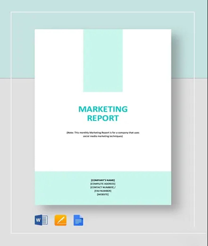 Sample Marketing Report Template