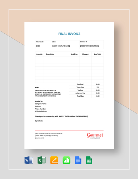 final invoice