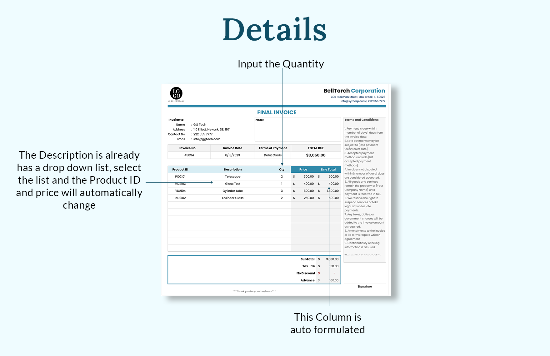 Final Invoice Template