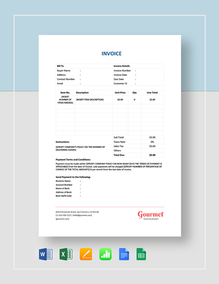 FREE Restaurant Accounting Template Download in Word Google Docs