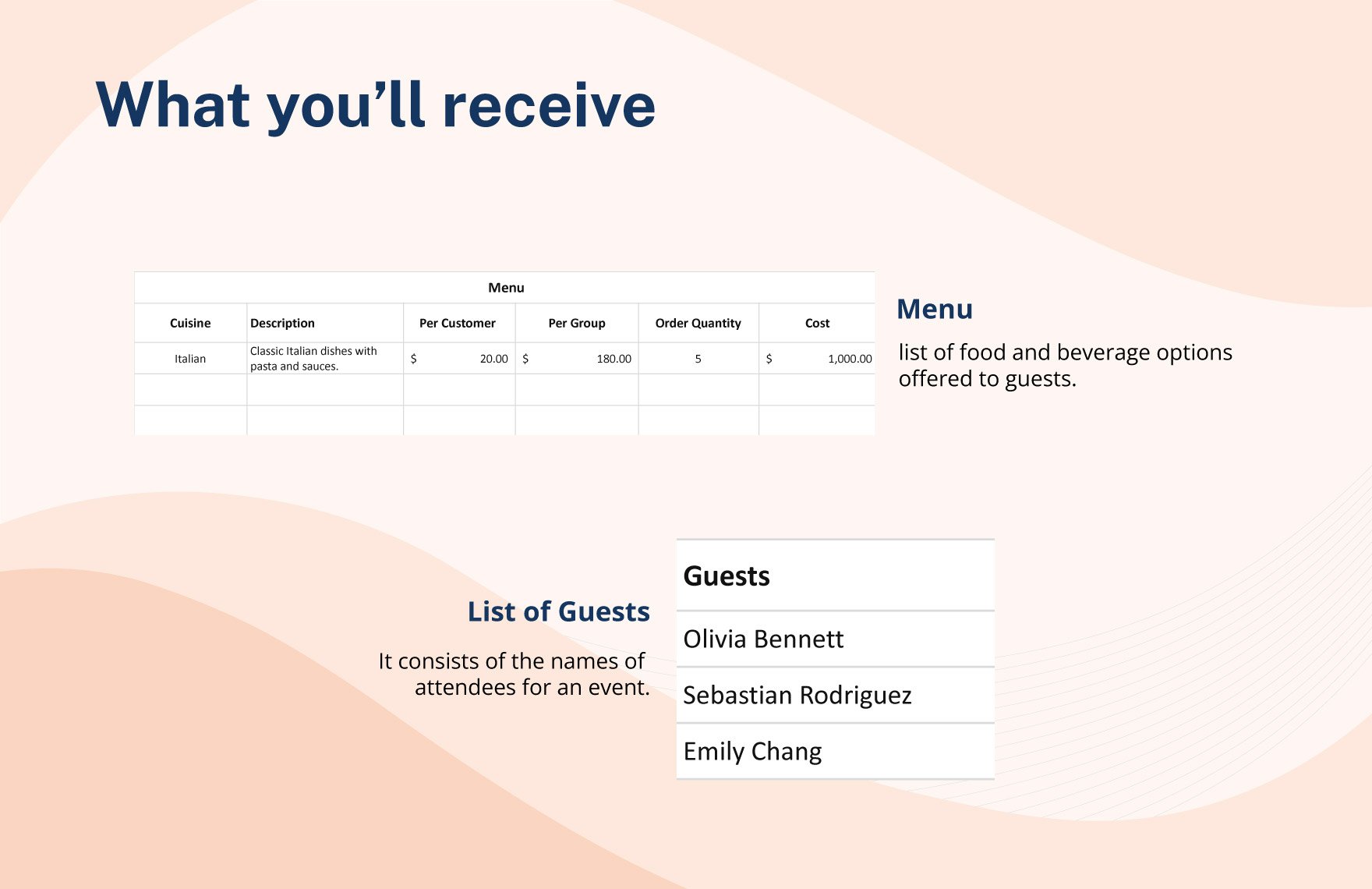 Catering Event Worksheet Template