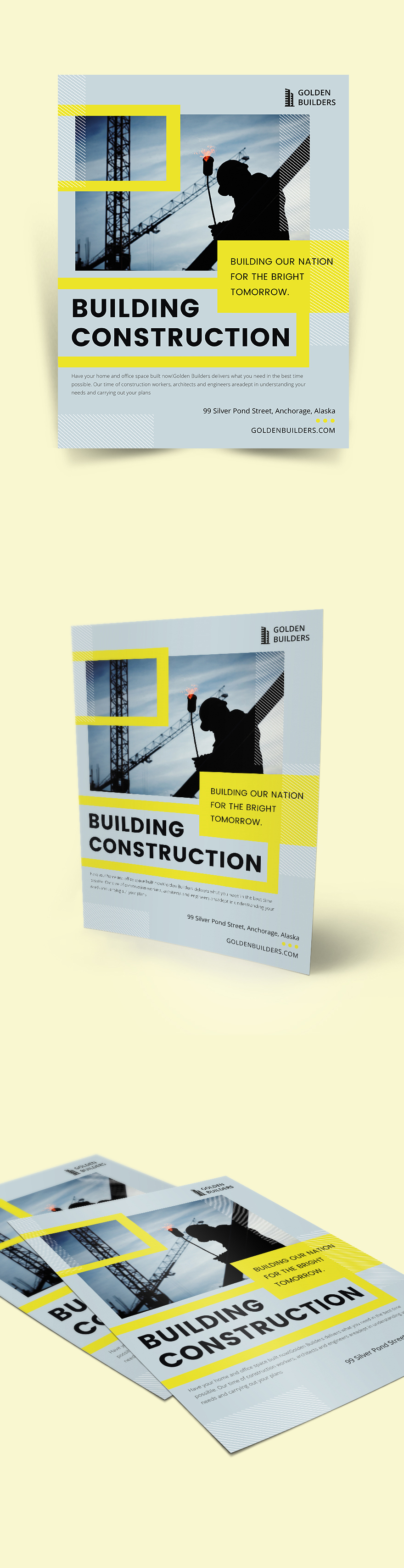 Editable Construction Flyer Template - Illustrator, InDesign, Word ...
