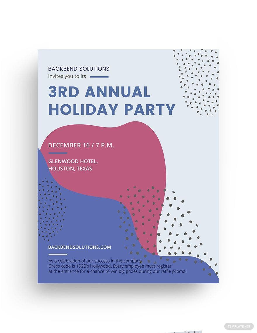 Company Holiday Party Flyer Template Download In Word Google Docs 