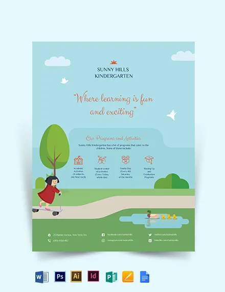 Kindergarten School Flyer Template - Download in Word, Google Docs ...