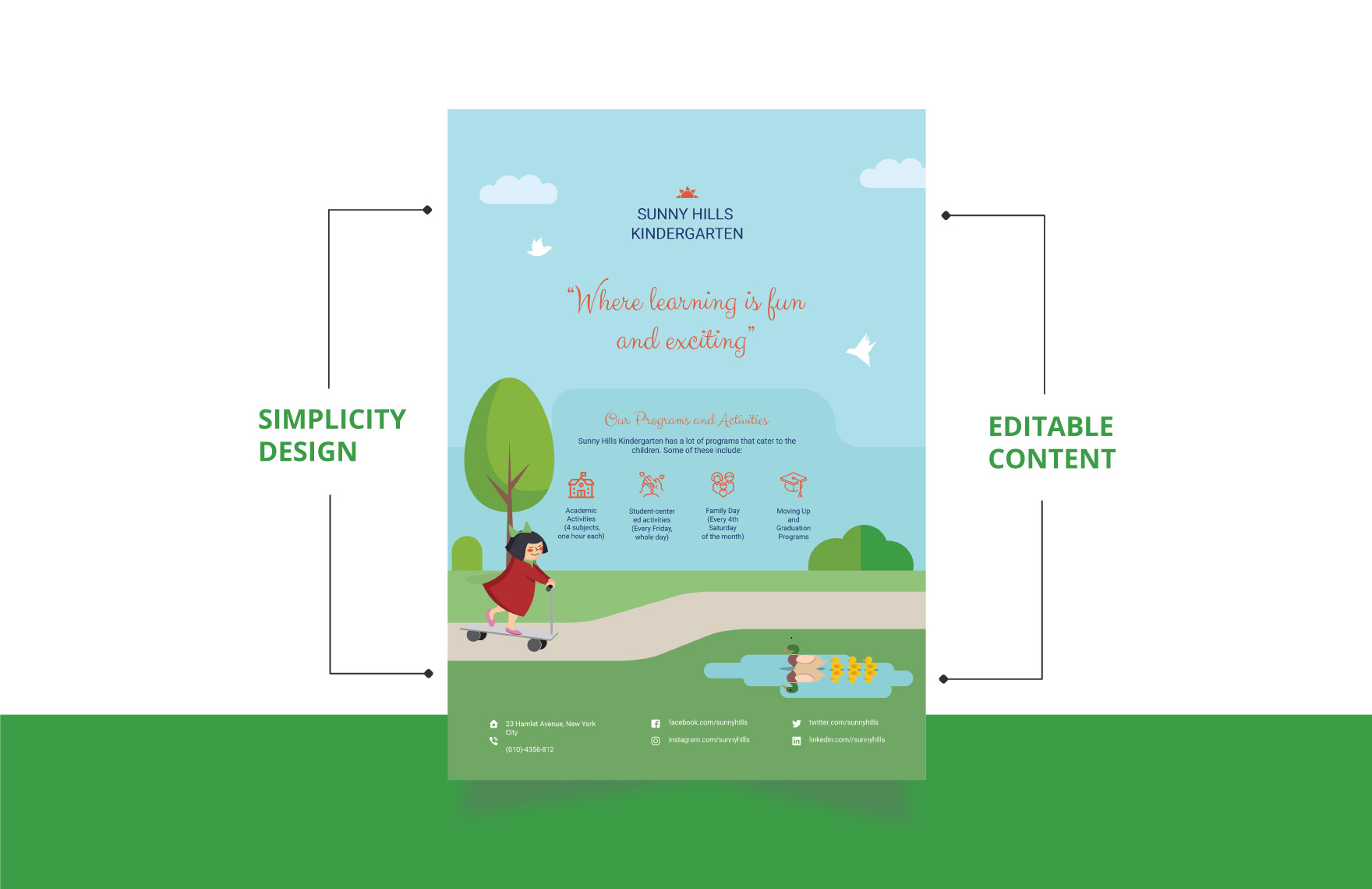 Simple Kindergarten Flyer Template