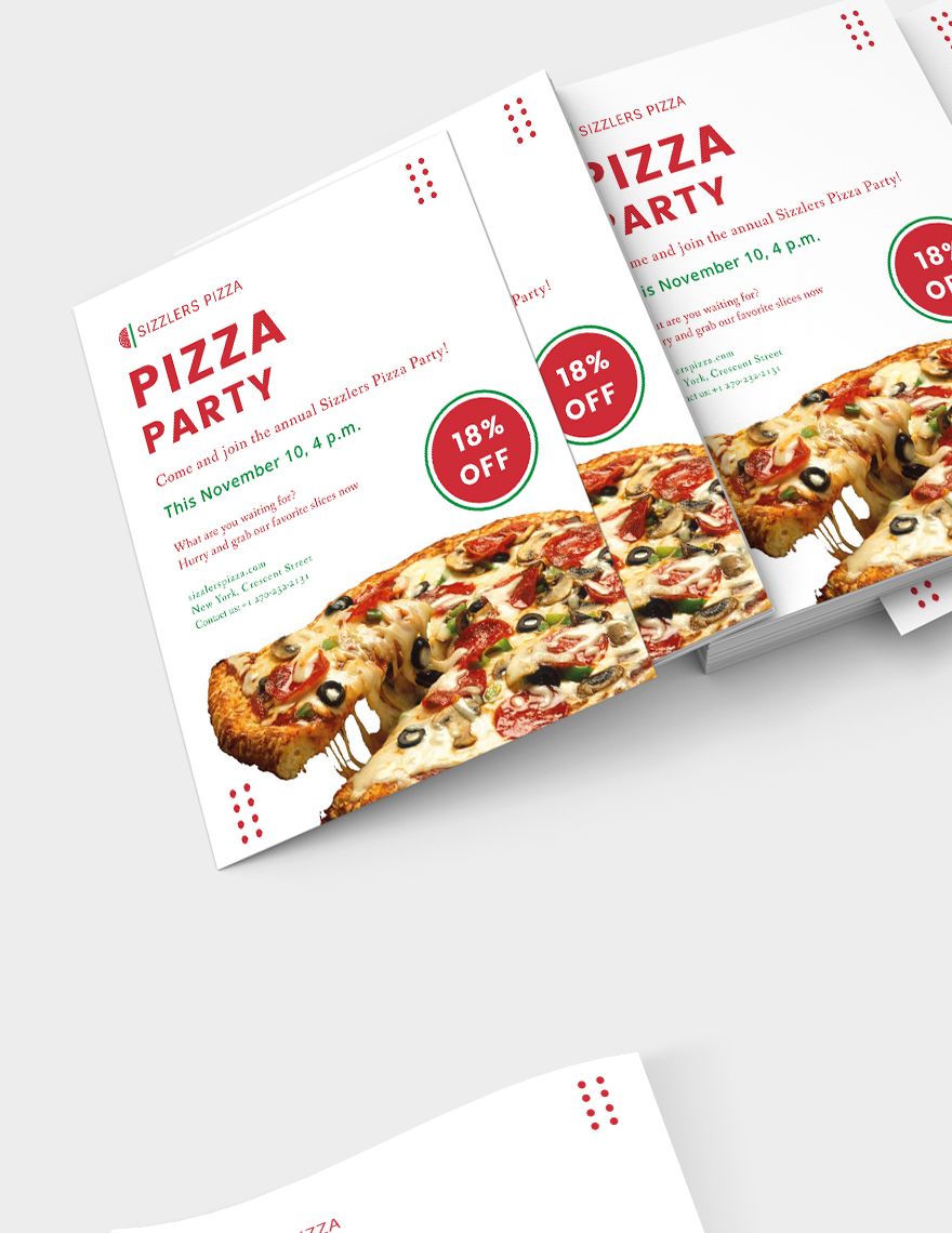 Elegant Pizza Party Flyer Template