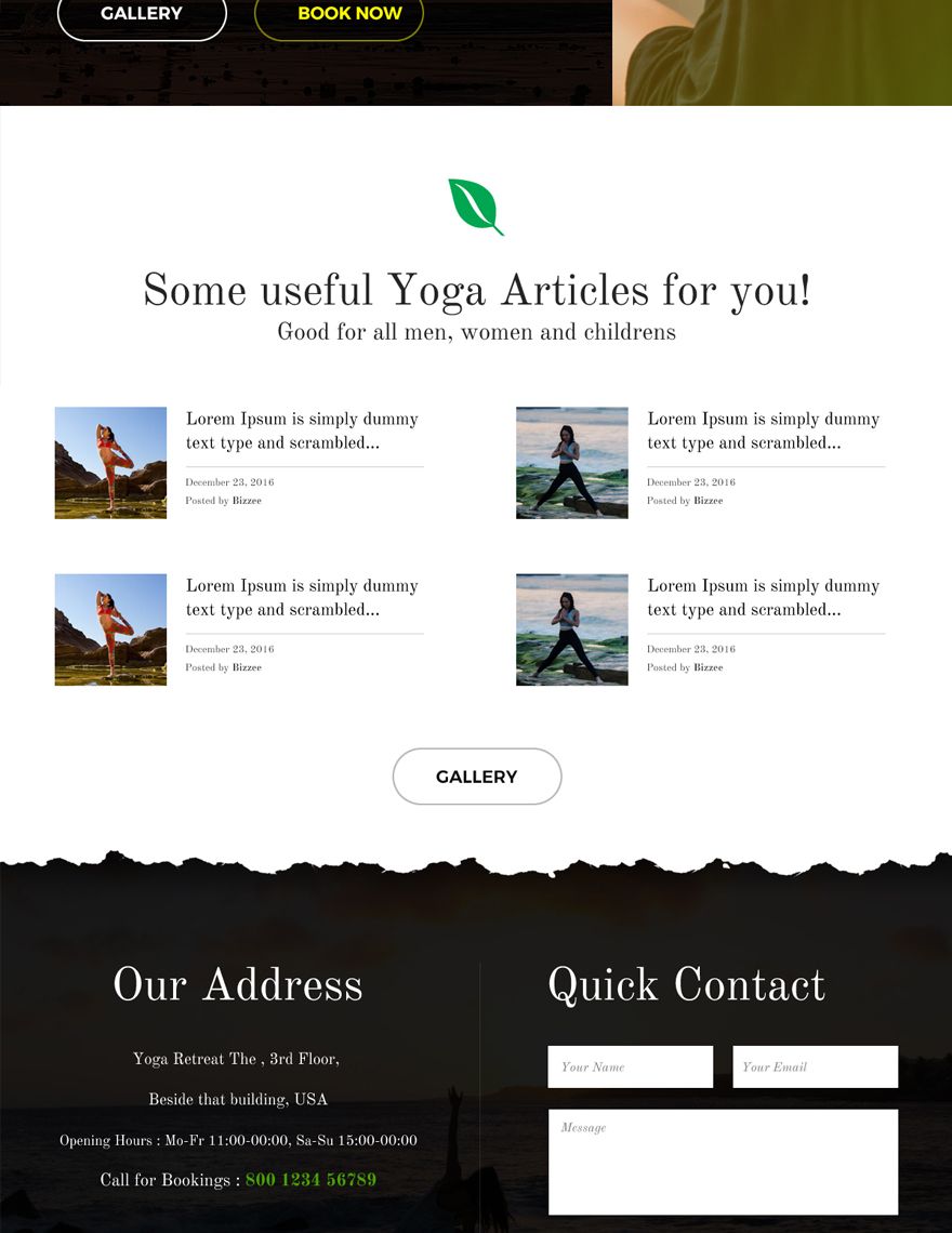 Yoga Instructor PSD Website Template